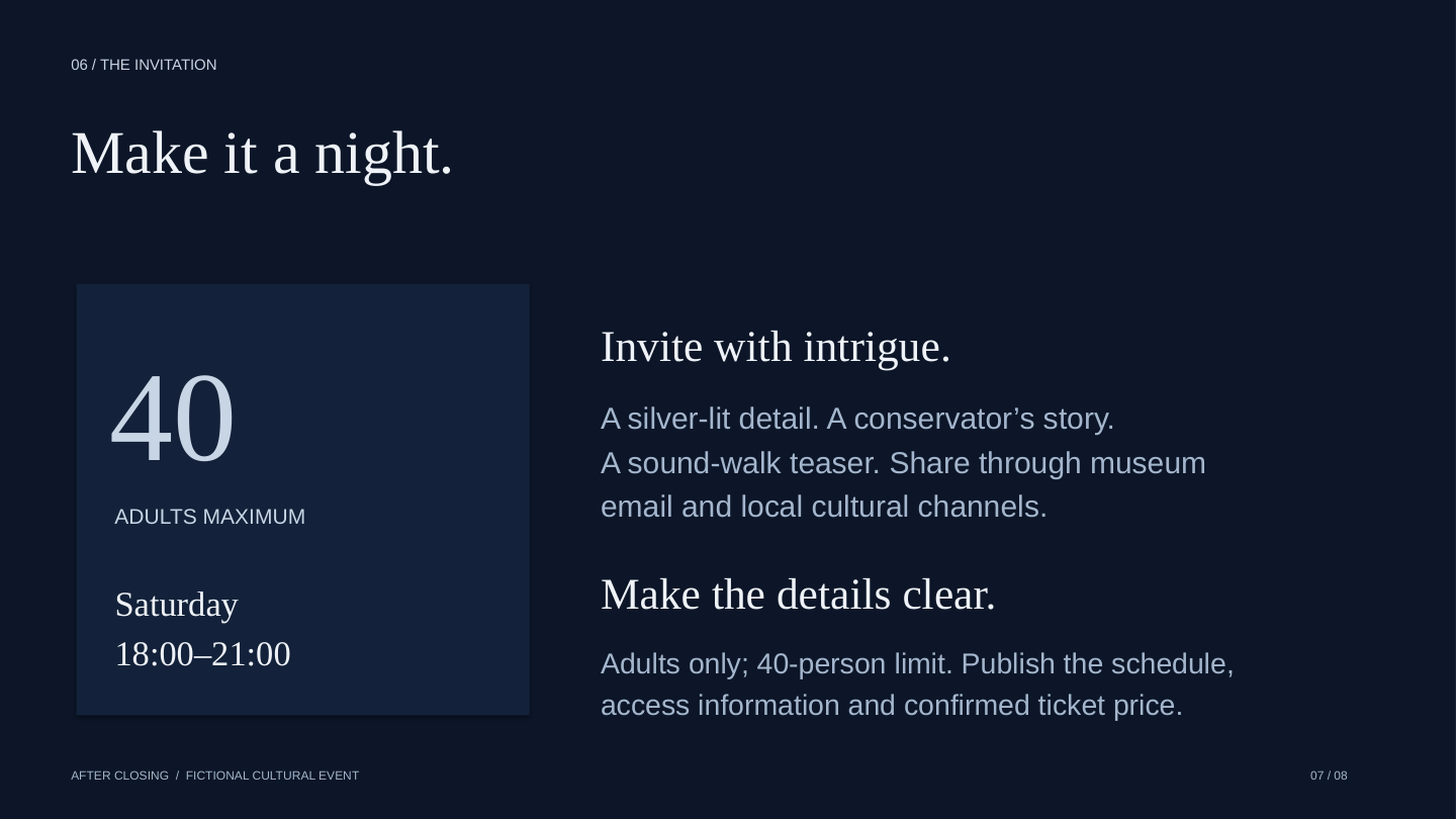 Slide 7: Preparation and invitation